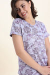 Zivame Knit Cotton Short Set - Heirloom Lilac — thumbnail 5